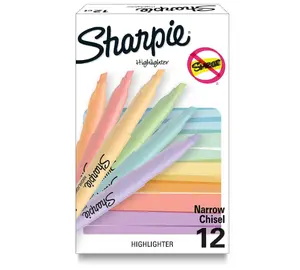 SHARPIE Pocket Highlighters, Mild Pastel Colors, Great Stocking Stuffer and Holiday Gift for College Students, Teacher Gifts, Assorted, Chisel Tip, 12 Count