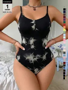 Women's Seamless Shaping Bodysuit, Tummy Control Slimming Thong Body Shaper, Adjustable Strap, Casual Style, All Seasons, Regular Length, Shapewear