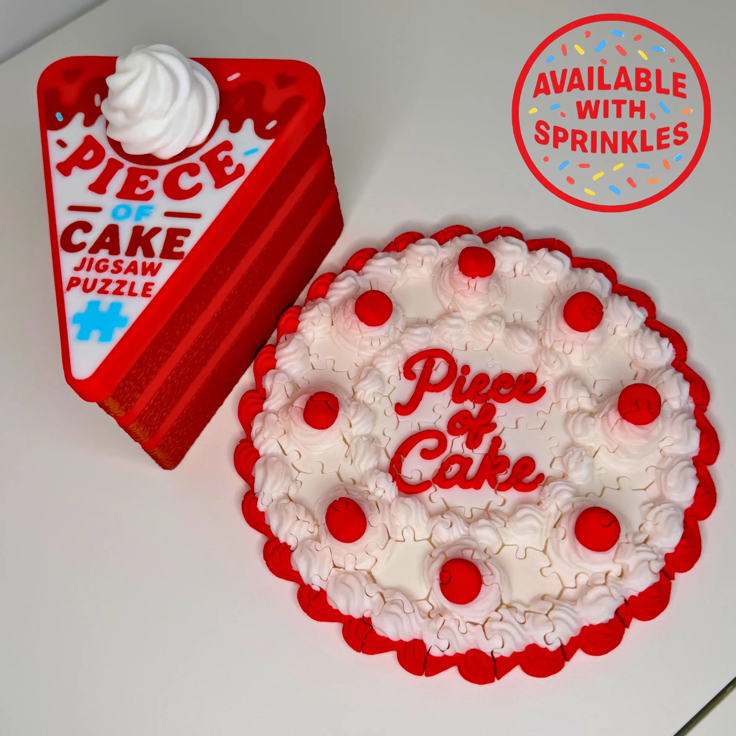 Piece of Cake Jigsaw Puzzle | 3D Printed Dessert Toy (30 or 50 Pieces)