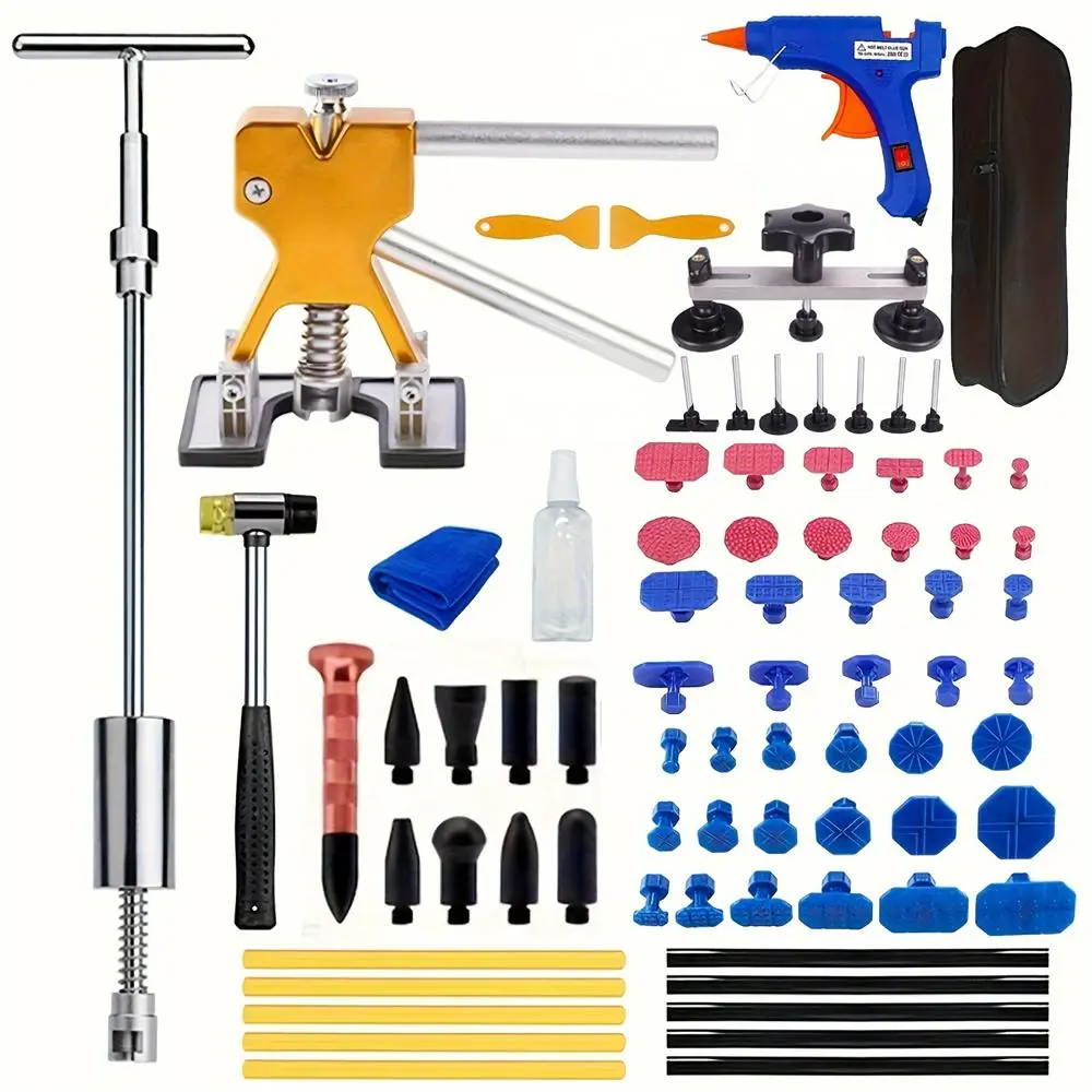 Car Body Repair Tool Kit, Car Dent Repair Tool Kit Including T-shaped Puller & Suction Cup Suitable for Hail Damage & Door Dent, Automotive Repair Kit, Auto Repair Supplies, Car Repair Tools, Car Dent Remover, Men Gifts, Vehicle, Blue