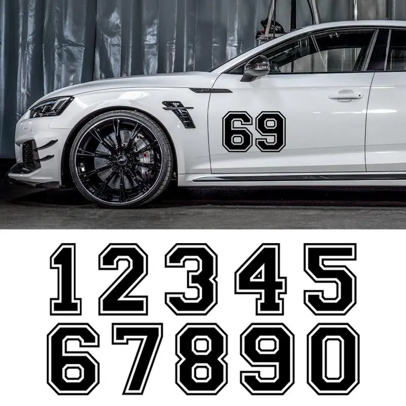 2026 New 1PCS Numbers 0123456789 Helmet Racing Vinyl Decals Motorcycle Accessories Car Stickers Waterprool PVC For your Cars