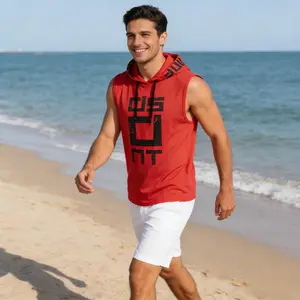 3 Pack Men's Sleeveless Hooded Gym Tank Top Quick Dry Muscle Fit Fitness Hoodie for Workout & Casual Wear