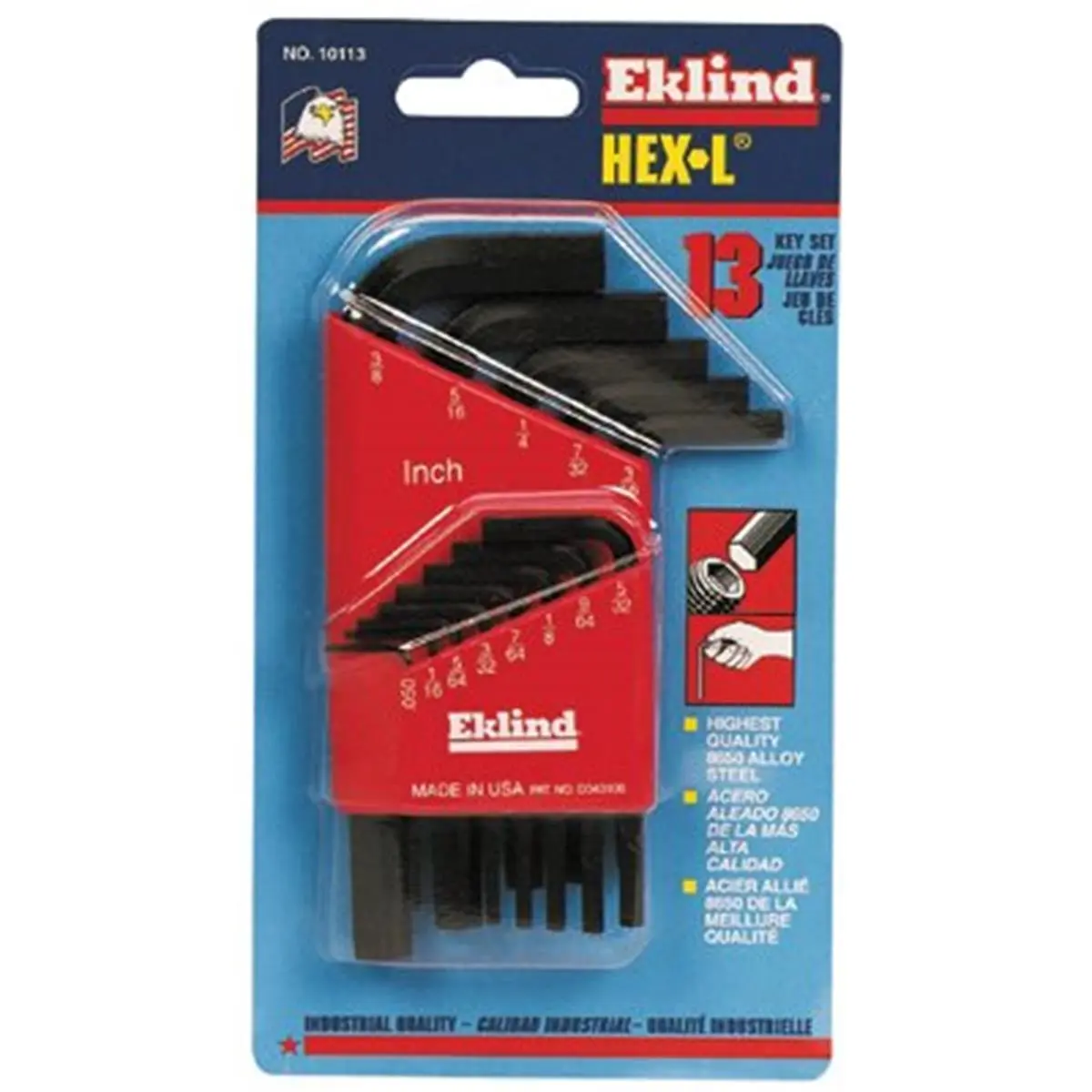 212 MAIN 13-Piece Inch-Size Short L-Handle Hex Wrenches - 8650 Chrome Nickel Alloy Steel, Color-Coded, Rust-Resistant Hexagonal Socket Spanners & Wrenches for Hardware Tasks, DIY Maintenance