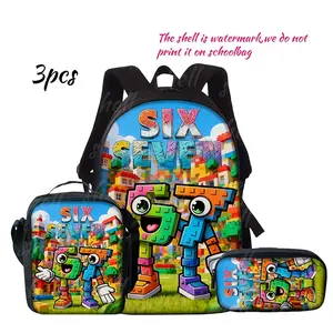 3pcs Set 67 Backpack, Dazzling Stage-Style Printed Tote Bag and Backpack, Lightweight Daily Use Backpack Set, Stylish Commuter Bag and Large-Capacity Travel Bag with Storage Pockets, for Teenager