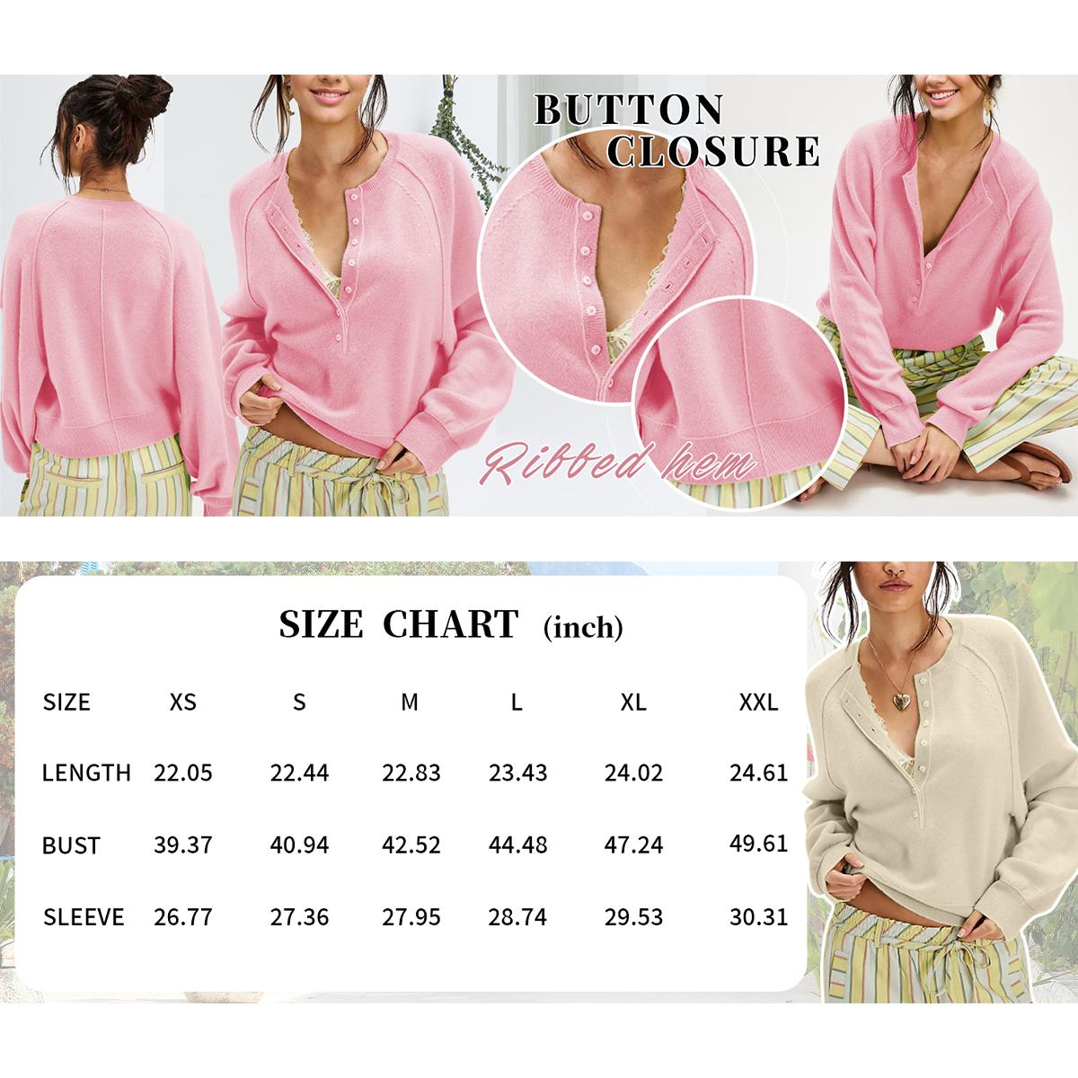 WoodBerry Women's Long Sleeve Sweater Tops Half Button Down Knitted Pullover Henley Neckline Casual Lightweight Solid Knitwear for Work Travel Outfits WoodBerry Women's Long Sleeve Sweater Tops Half Button Down Knitted Pullover Henley Neckline Casual Lightweight Solid Knitwear for Work Travel Outfits