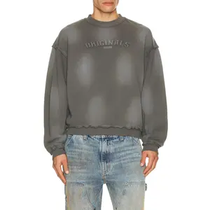 Guess Originals Boxy Crewneck Sweater in Dark Grey