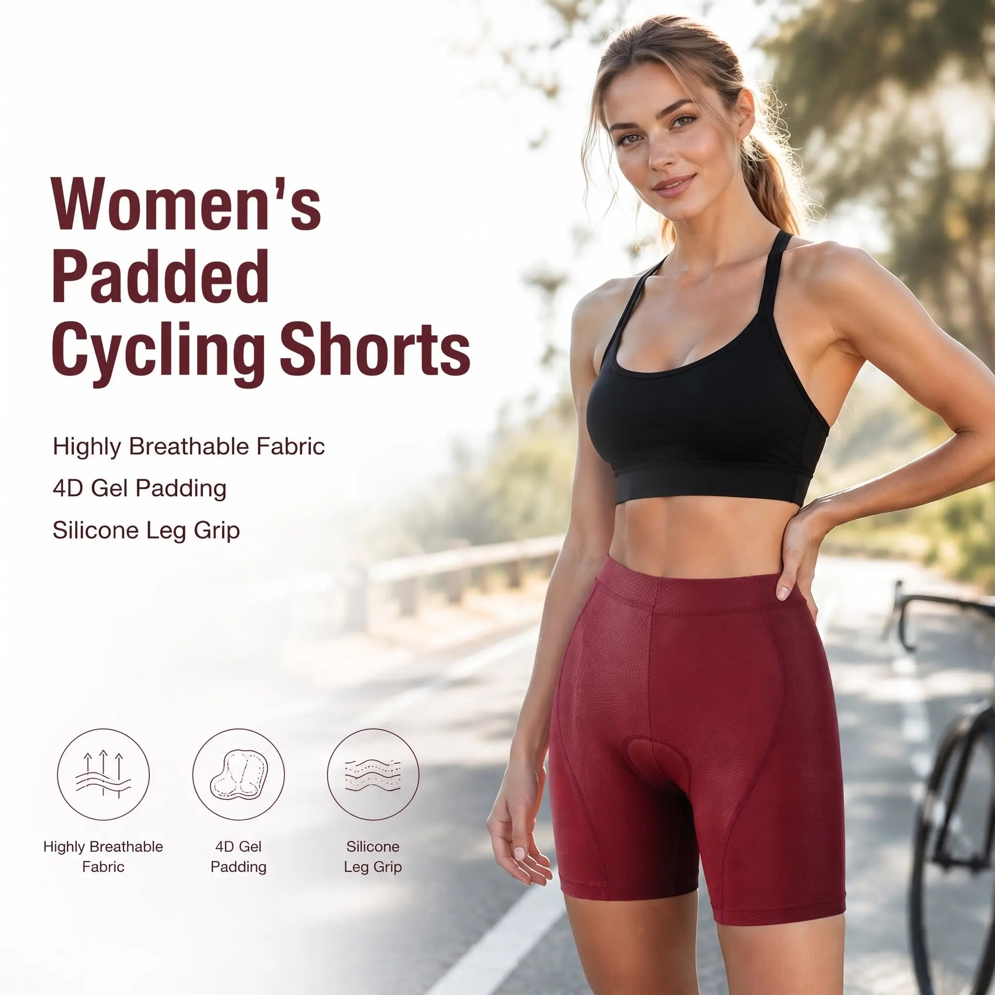 Tummy Control Women 4D Gel Padded Short  Premium Riding Bike Sport short For Outdoor Activities