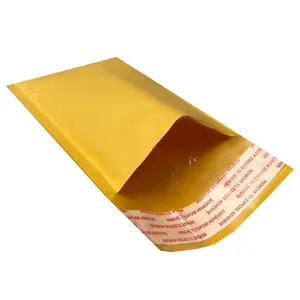 UOFFICE 25 Kraft Bubble Mailers 4x8" #000 Self-Sealing Padded Envelopes Bags with 2 Layers Bubble Interior and Permanent Adhesive