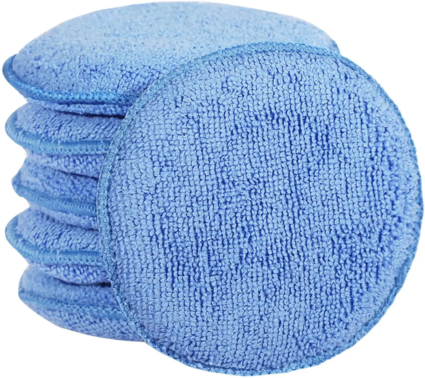 5" Microfiber Car Wax Applicator Pads (6 Pack) - Buffing, Detail Polishing Foam Pads for Car Cleaning, Fine Polishing
