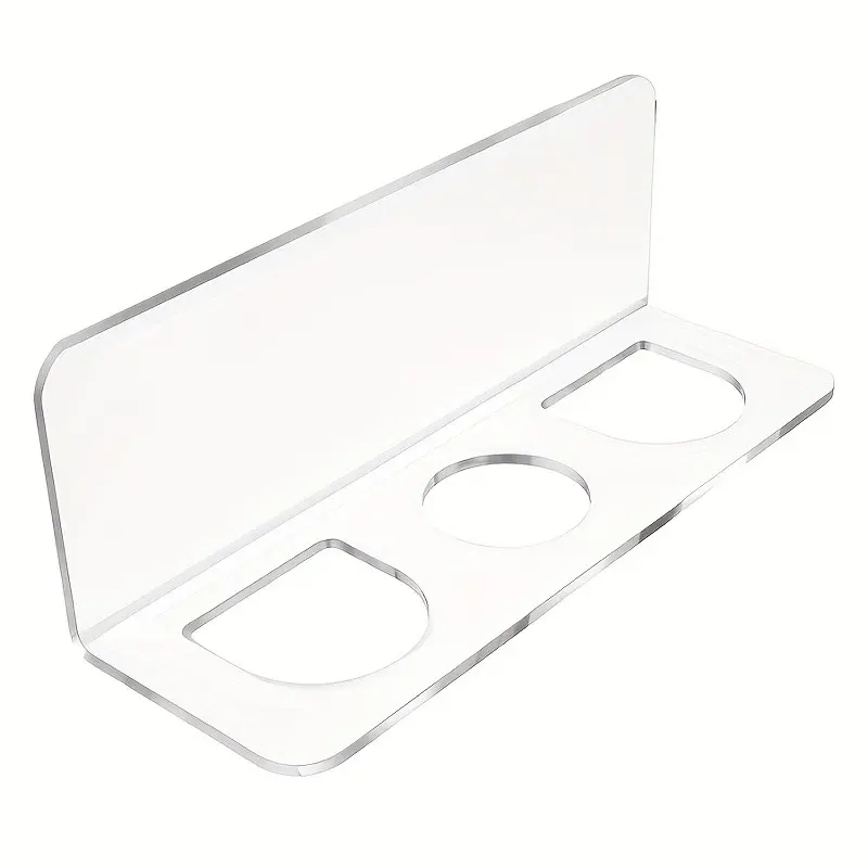 Acrylic Transparent Bathroom Storage Rack, Wall-Mounted Hair Brush Holder, No Drilling Makeup Table Organizer, Holds Combs and Toiletries, Toothbrush Holders, Bathroom Accessory