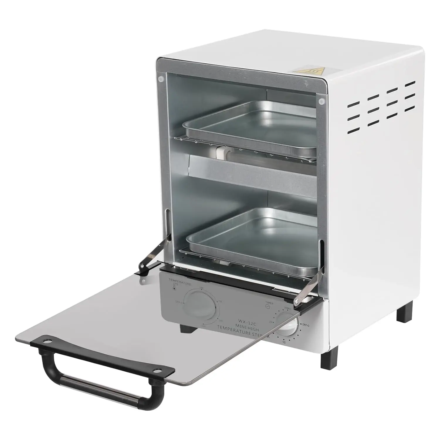 1000W Home Sterilizer Appliance - 12L Machine with 2 Trays, Tempered Glass, 2 Infrared Quartz Heating Tubes, 32-482℉ Temp Control & Timer for Hair Salon, Spa (Kitchenware Compatible)