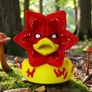 Demon Duck Figurine, Man-Eating Plant Statue, Cute and Whimsical Demon Duck Statue—Classic multi-color printed plastic, fun design, perfect for home/office/Halloween/Christmas/Easter/Valentine's Day/Thanksgiving decorations, Decorative Home Ornament