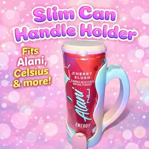 12oz Can Handle Holder & Nail Saver Keychain Bundle Fits Alani Celsius Energy Drinks Cute Cup Grip Protect Nails Custom Name Personalized