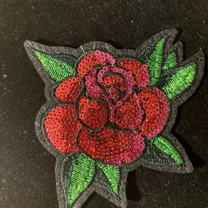 Kreative Creator Big Red Sequin Rose Iron On Patch