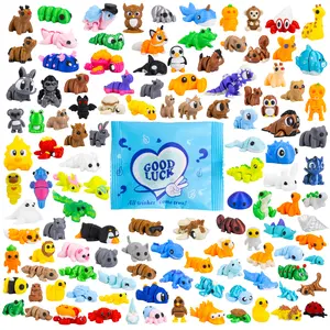 Zaviroxel 3D Printed Animal Blind Bags Random & Cute Collectible 30/50/100 pcs Ornament Holiday Gift Diy Bear Model Action Figure Set for Kids & Collectors