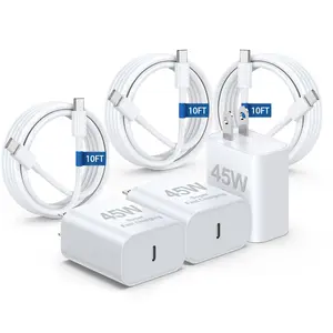 iPhone 16 Pro Max Charger Fast Charging, 45W USB C iPhone 16 Super Fast Charger Block with 10ft Long Type C Charging Cable Cord for iPhone 16/16 Pro/16 Pro Max/16 Plus/15/15 Pro Max/15Pro/Plus/S25