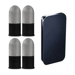 2 Pcs Mobile Game Fingertip Gloves Sweatproof Anti-slip Touch Screen Finger Sleeve Breathable Gaming Fingertip Cover For Gamer thumb control nostalgic