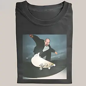 Breaking Bad Vintage Tee, Walter White Skateboarding T-Shirt, Movie Graphic Tee, Unisex Meme Cringe Funny Dumb Shirts, Menswear Womenswear Streetwear