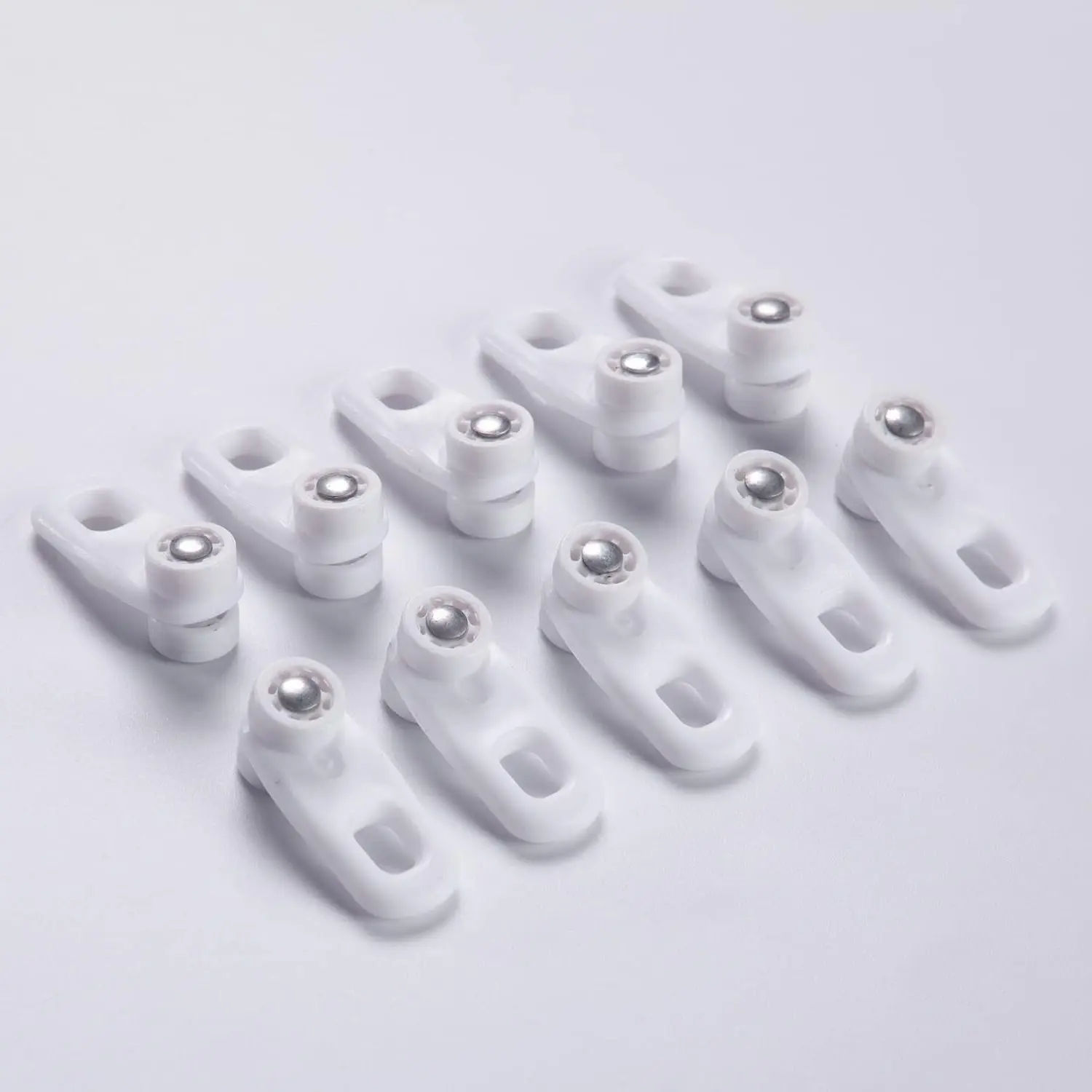 Ceiling Curtain Track Rollers, Plastic Curtain Rail Pulley, White 10 Pieces