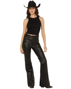 Good American Women's Legs High Rise Faux Leather Flare Pants - Glf000t-K001