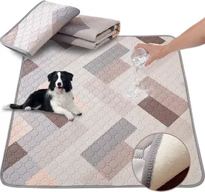 Washable Puppy Pads for Dog, 2 Packs 34"X36" / 18"X23" Small Pet Playpen Rugs and Mats Washable Litter Mats Easy Clean for Cats Rabbits Guniea Pigs Geometry Washable Reusable Dog Pee Pads Pet Training Pads Non Slip Mat Rug Highly Absorbent Flower