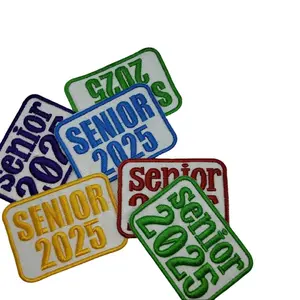 Custom Embroidery Patch -Senior 2025 Square-Trucker Hat- Small Size 3 Inches