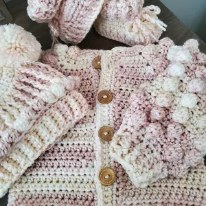 Crocheted Sweater Set Handmade