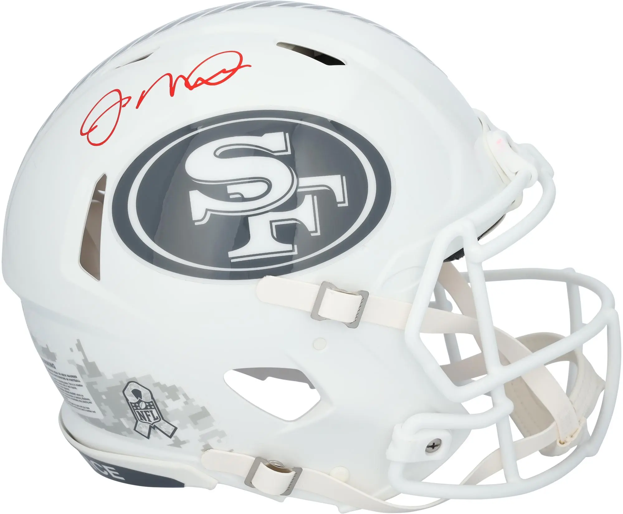Joe Montana San Francisco 49ers Autographed Riddell 2024 Salute To Service Speed Authentic Helmet - Fanatics Authentic Certified