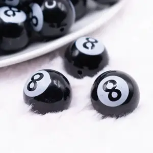 20mm 8 Ball Print Acrylic Bubblegum Beads 20mm 8 Ball Print Acrylic Bubblegum Beads