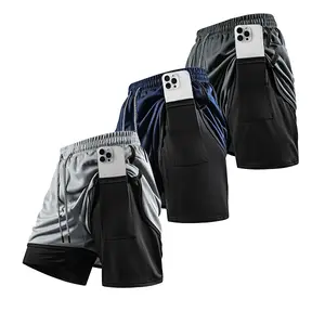 Workout Shorts with Phone Pocket - Three-Pack
