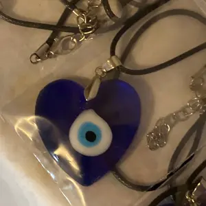 Heart shaped evil eye necklace