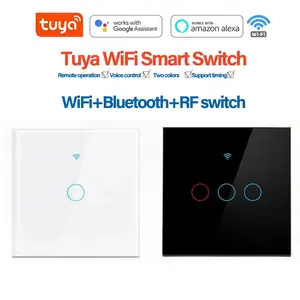 Smart Home Wall Touch Switch, WiFi Bluetooth-compatible RF Control, Steel Glass, APP Voice Timer, Remote 433 Control, Modern Light Switch lights switch