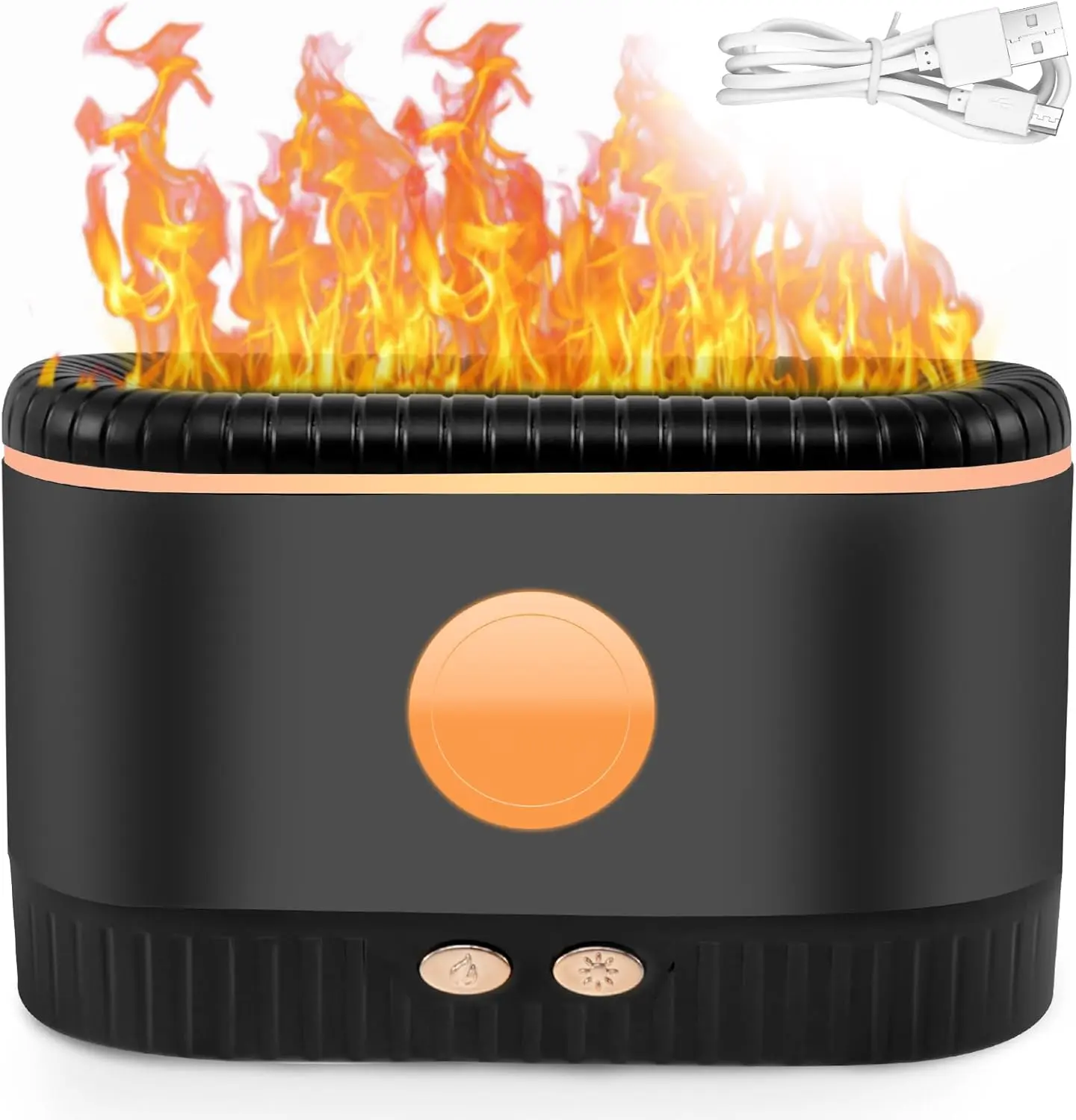 Colorful Flame Air Aroma Diffuser Humidifier, 7-Flame Colors Noiseless Essential Oil Diffuser with Waterless Auto Off Protection For Home,Office,Yoga