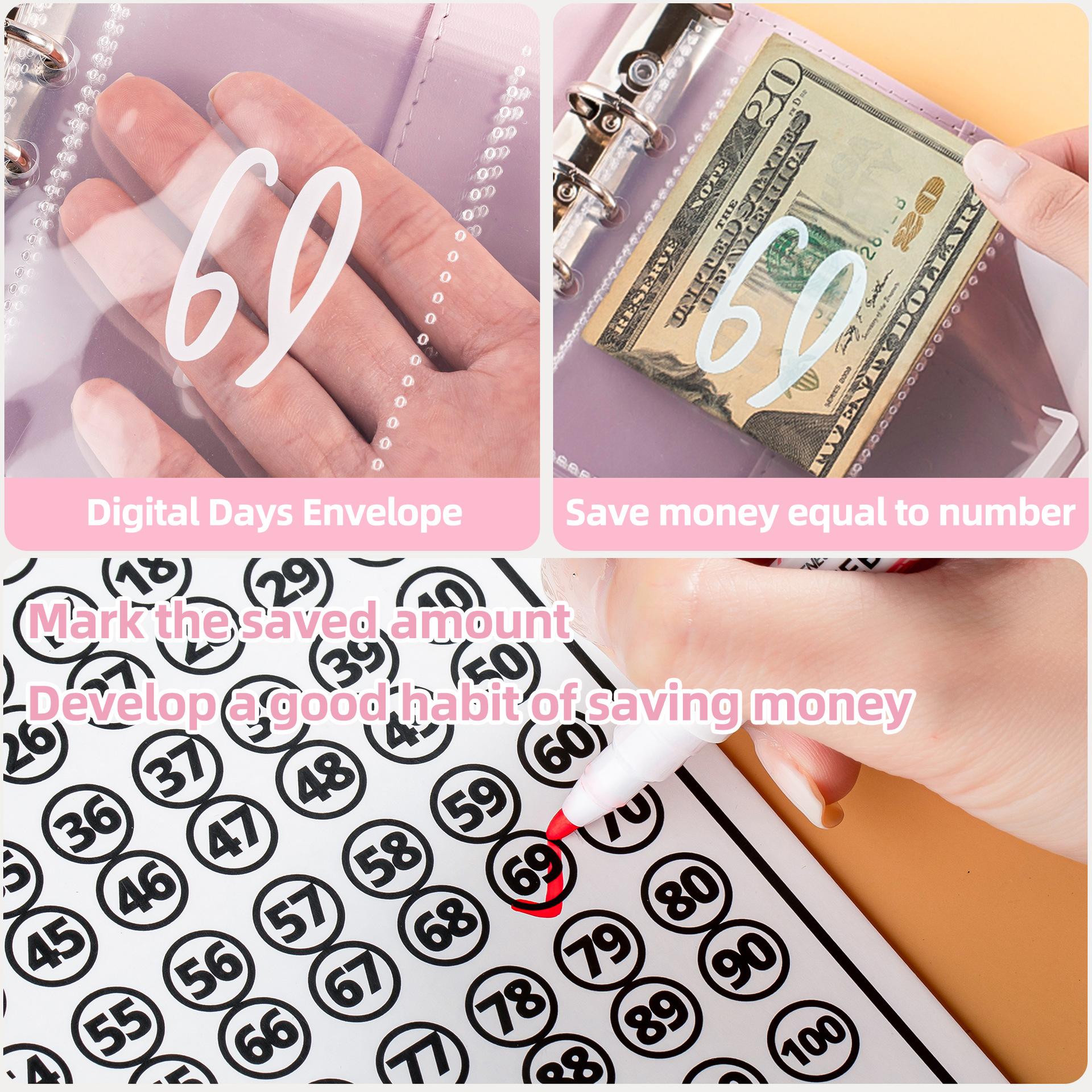 2026 New A5 Portable Budget Binder, $5050 Savings Goal Tracker, Daily Financial Planner with 100 Envelopes & Cute Stickers (Office Stationery Accessory)