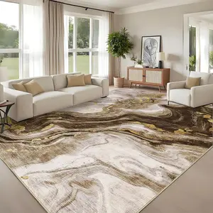 Modern Washable Area Rugs Abstract Non-slip Interior Decorative Rugs Low Pile Foldable Thin Carpets for Bedroom Office Living Room