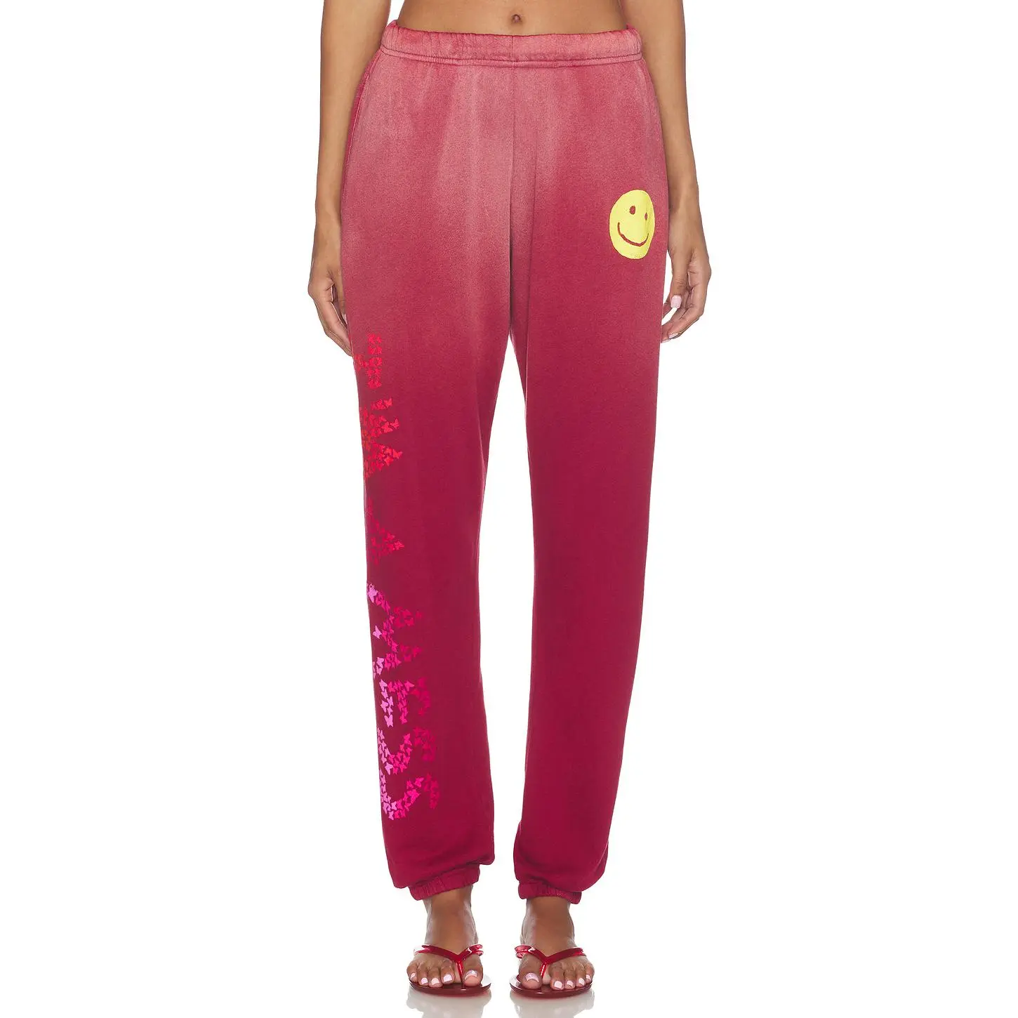 Lauren Moshi Chantria Sweatpant in Maroon Ombre