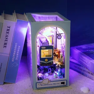 DIY Assembling Booknook Kit, DIY Building Model, World Towns & Fantasy Themes, Multicolored Lights, Beginner-Friendly, English Instructions, Underwater World