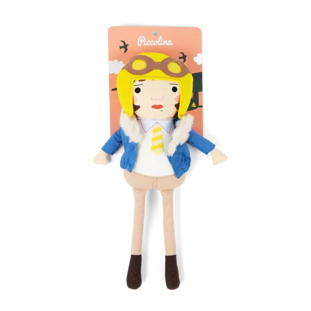 Piccolina Trailblazer Amelia Earhart Plush Doll w/ Removable Jacket & Helmet