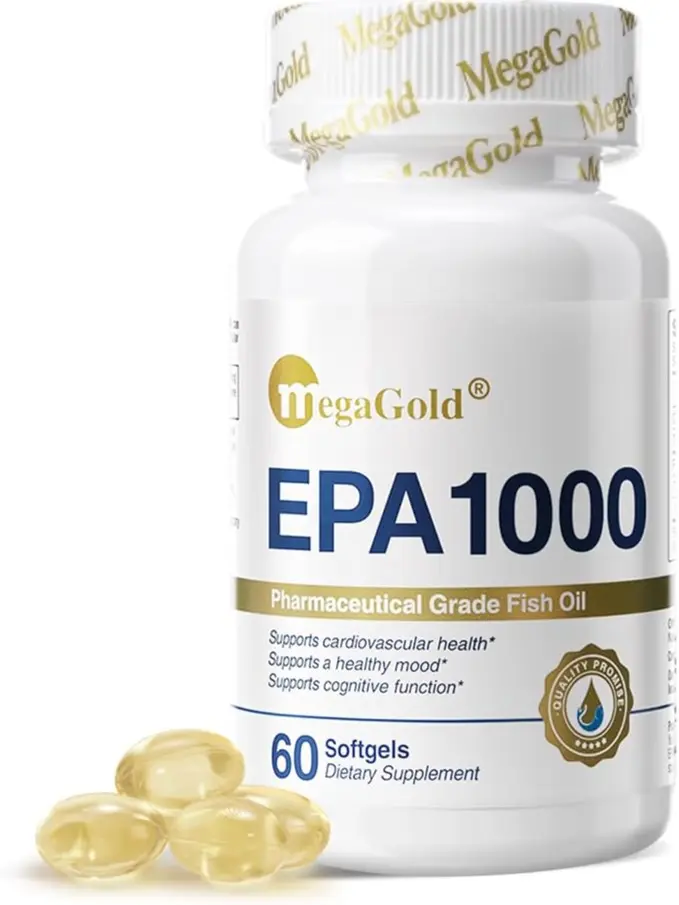 MegaGold EPA1000 Fish Oil Burpless Mini Softgels, Omega-3, 98.6% Pure EPA, Third Party Tested, Wild Caught, Pharmaceutical Grade, No Radioactivity, Outstanding Freshness and Stability