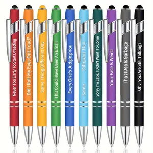 Creative Letter Pattern Ballpoint Pen Set, 10pcs/set Black Ink Ballpoint Pen, Office Stationery & Supplies for Home School Office