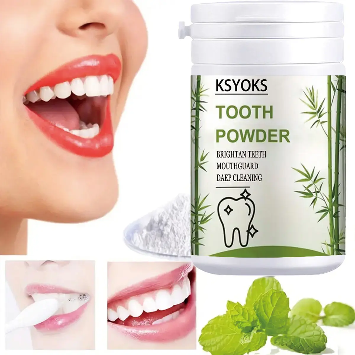 Unisex Adult Teeth Whitening Powder - Brightens Teeth, Fights Bad Breath, Delivers Clean Feeling, Easy Daily Oral Care, Non-Medical, Uses Small Amount and Toothbrush, Beauty Products, Youth, Daily Use, Adults, Alcohol-Free