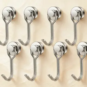 8 Pack Rotating Magnetic Swivel Hooks, 30LB Heavy Duty Neodymium Magnets, Strong Magnetic Hooks for Cruise Cabins, Kitchen, Refrigerator & Metal Surfaces, Must-Have Cruise Essentials 2026