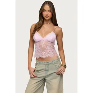 Ottilie Lace & Satin Effect Top