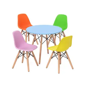 5 Pieces Kid's Colorful Set with 4 Armless Chairs