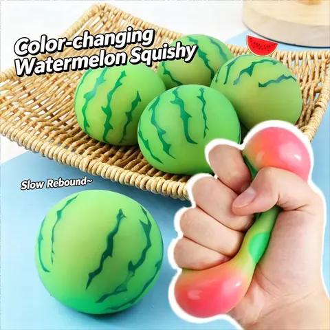 Soft Slow-Return Stress Relief Toy, Realistic Watermelon Design, Durable and Safe Material, Slow Return Stress Ball, Decompression Squishy, Squishy Fidgets, Stress Relief Squishies
