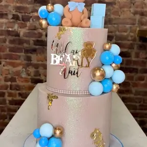 We can bearly wait cake topper