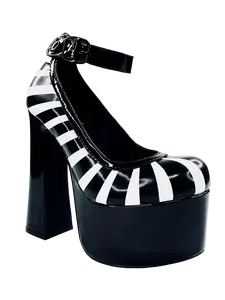 FRIGHT Black/White High Heeled Shoes for Women - Stylish Footwear with Elegant Design