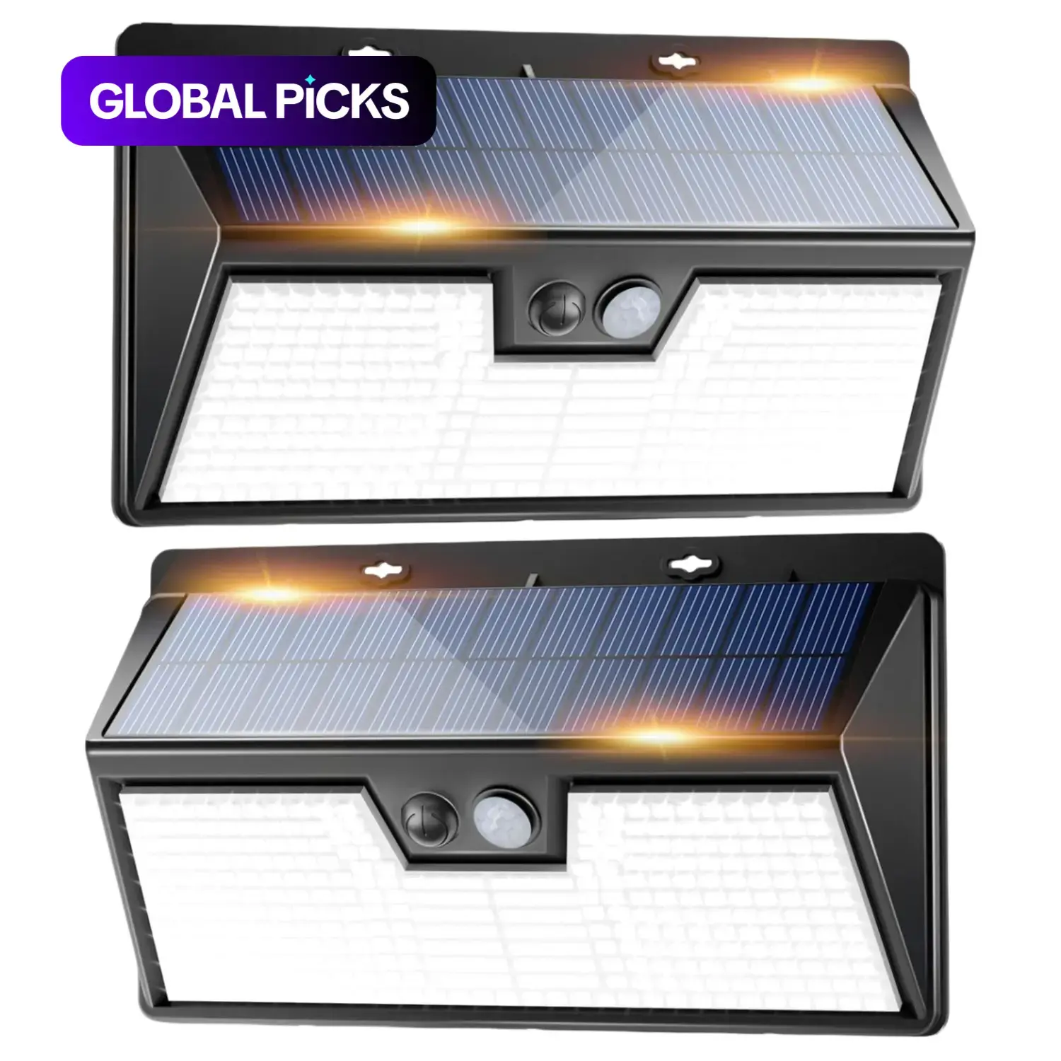 Solar Powered Outdoor Wall Light, 2 Count Solar Wall Mounted Light with 3-Mode, Waterproof Wall Lamp Solar Lights Outdoor for Garden Patio Yard Deck Fence Garage #GLOBAL PICKS