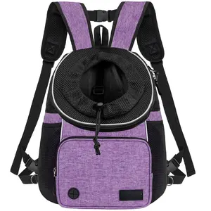 Dog Front Carrier Backpack, Adjustable Dog Pet Cat Chest Carrier Backpack, Ventilated Dog Carrier for Hiking Camping Travel, Small Medium Puppy Large Cat Carrying Bag