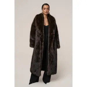 Chocolate Aspen Days Faux Fur Coat